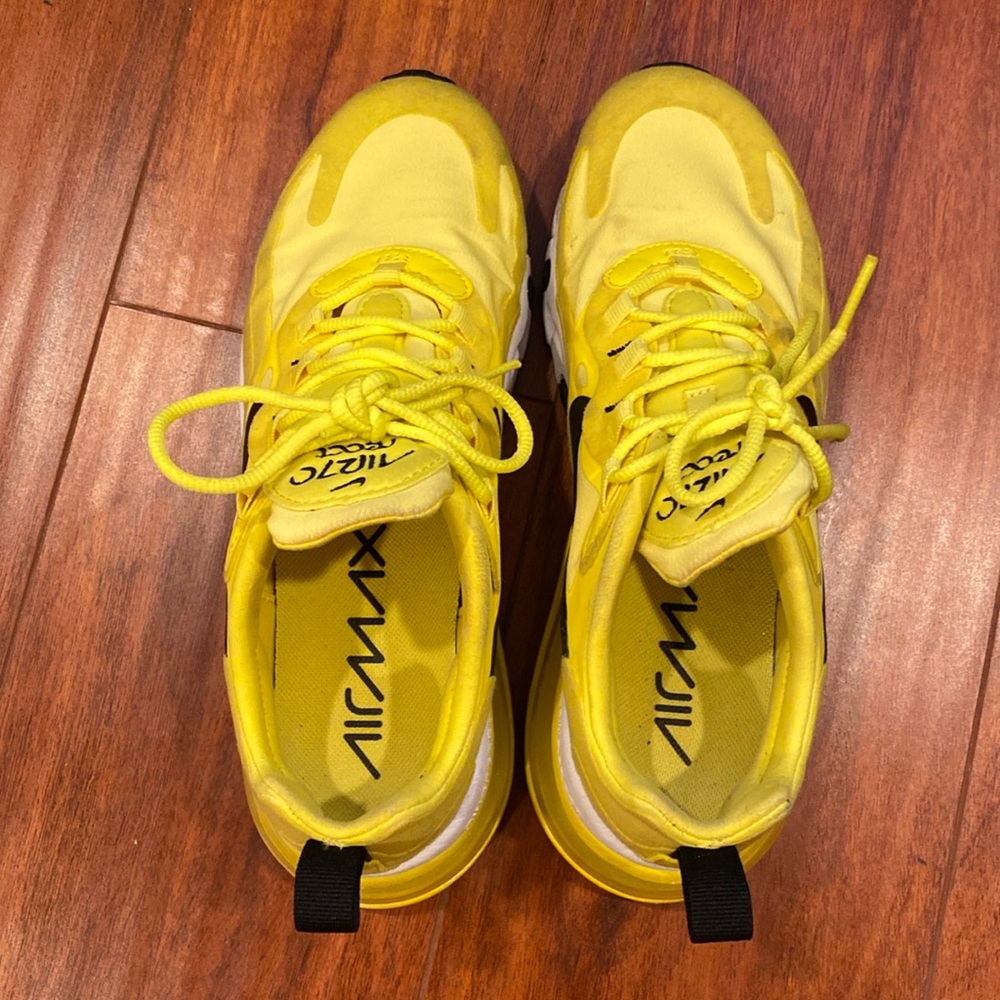 Nike airmax react 270 yellow and white